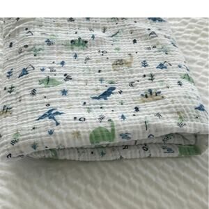 Cloud Island Dinosaur Muslin Swaddle Blanket Cotton Baby Nursery 48x44 Soft Wrap